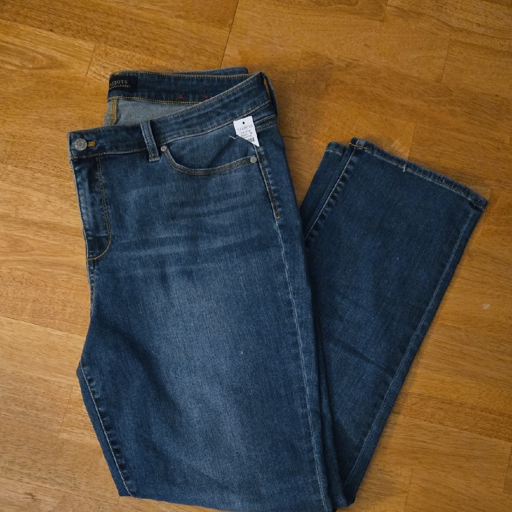 NWT Talbots Blue Denim Straight Jeans Size 16